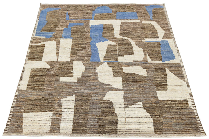 Modern Moroccan Wool Rug 8 X 11