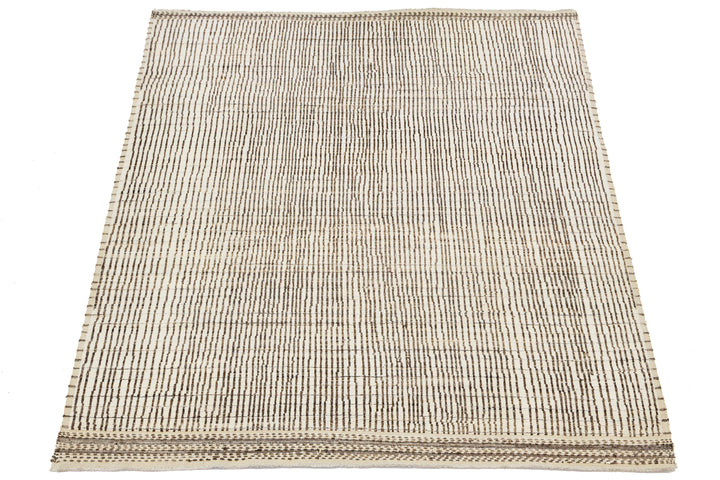 Modern Moroccan Wool Rug 9 X 12