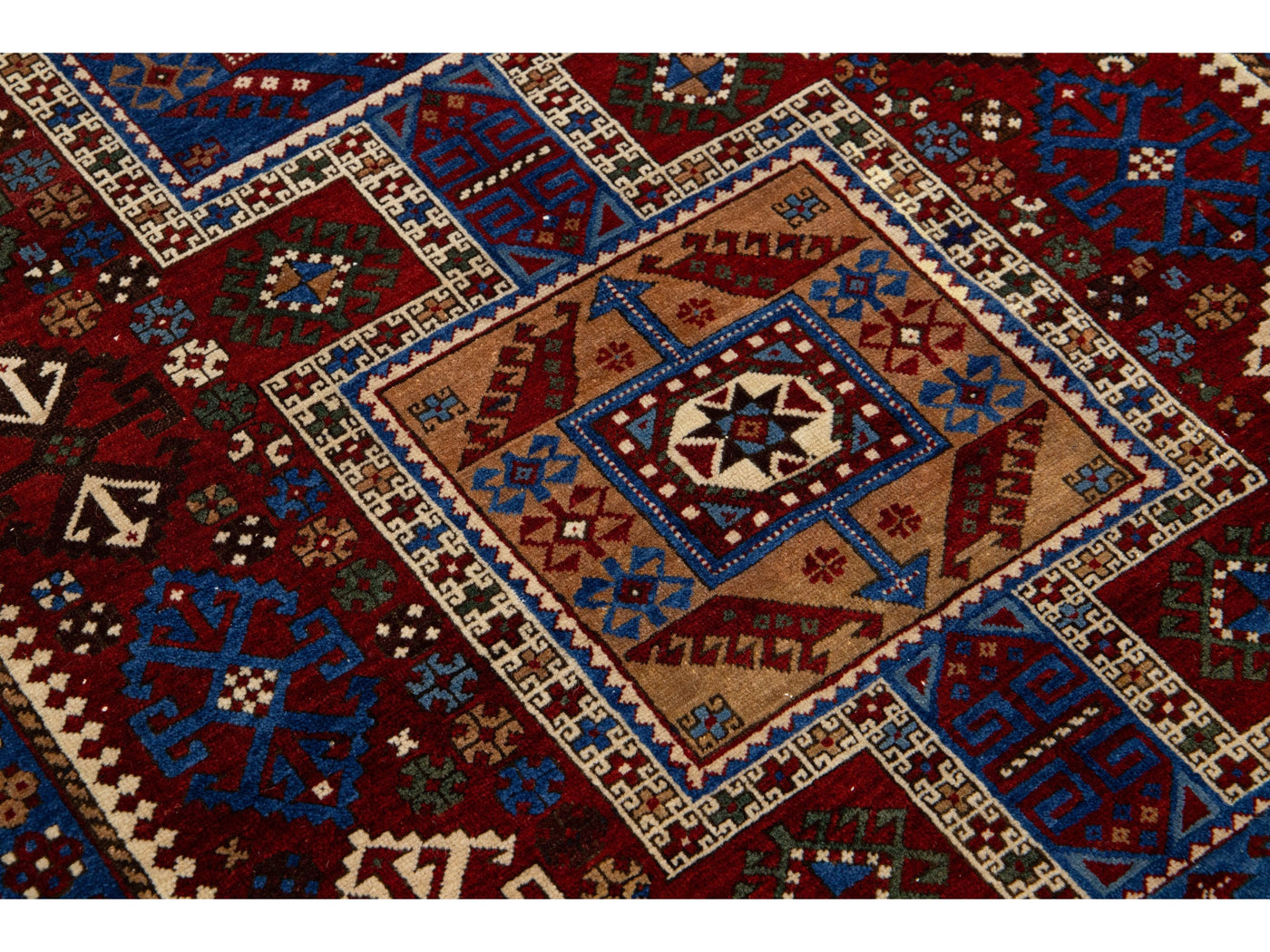 Antique Kazak Wool Rug 5 X 7