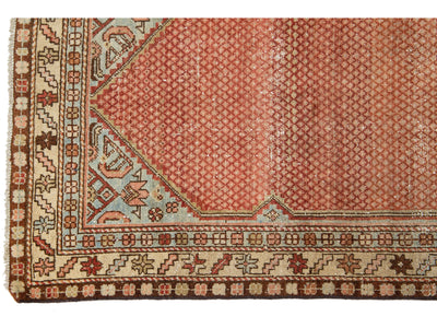 Antique Hamadan Wool Runner 3 X 10