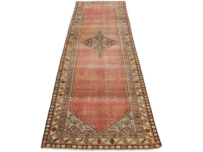 Antique Hamadan Wool Runner 3 X 10