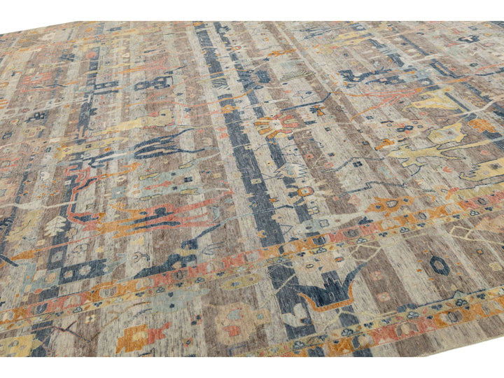 Modern Bidjar Wool Rug 13 X 18