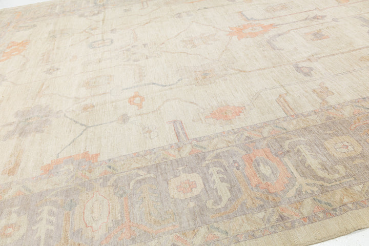 Modern Oushak Wool Rug 13 X 17