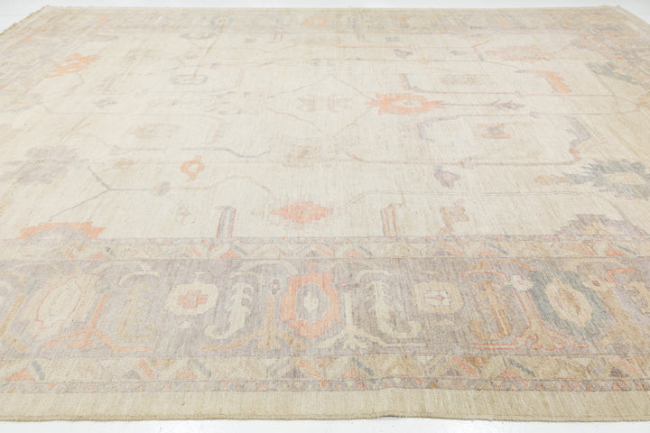 Modern Oushak Wool Rug 13 X 17
