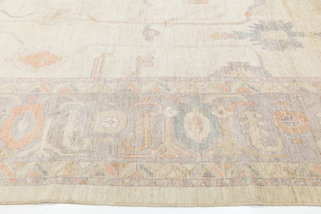 Modern Oushak Wool Rug 13 X 17