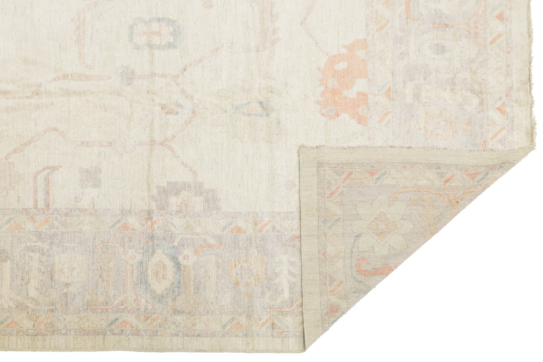 Modern Oushak Wool Rug 13 X 17