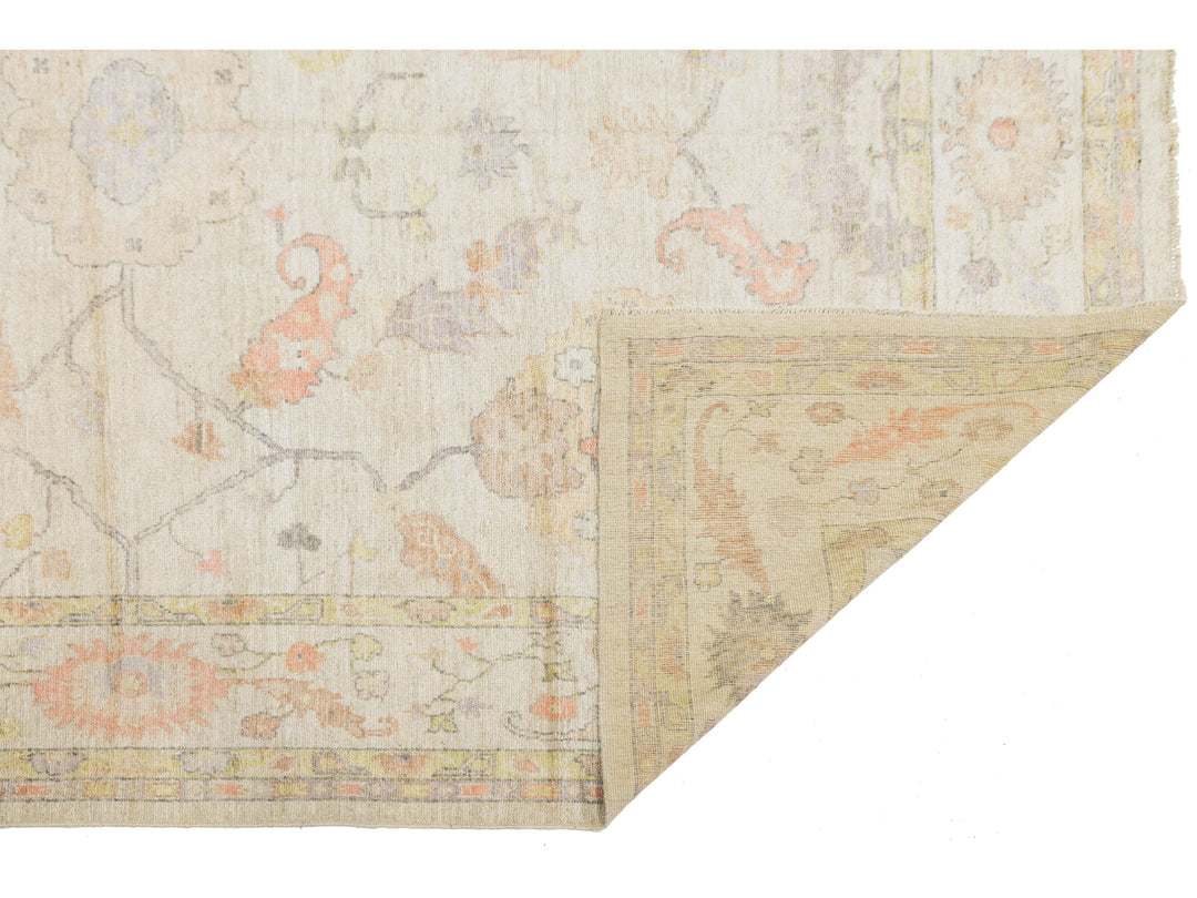 Modern Oushak Wool Rug 9 X 12