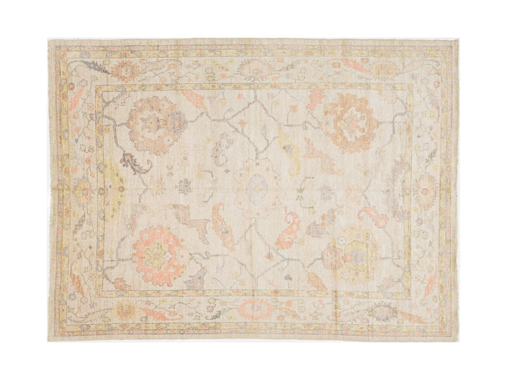 Modern Oushak Wool Rug 9 X 12