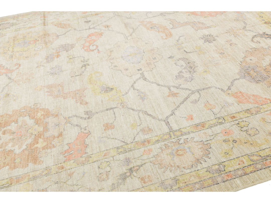 Modern Oushak Wool Rug 9 X 12