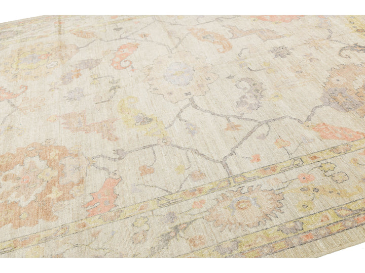 Modern Oushak Wool Rug 9 X 12