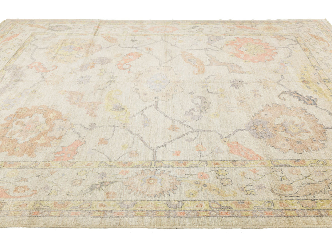 Modern Oushak Wool Rug 9 X 12