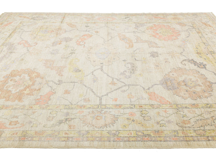 Modern Oushak Wool Rug 9 X 12