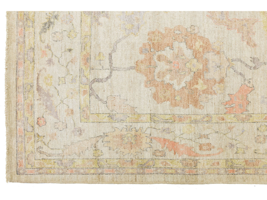 Modern Oushak Wool Rug 9 X 12