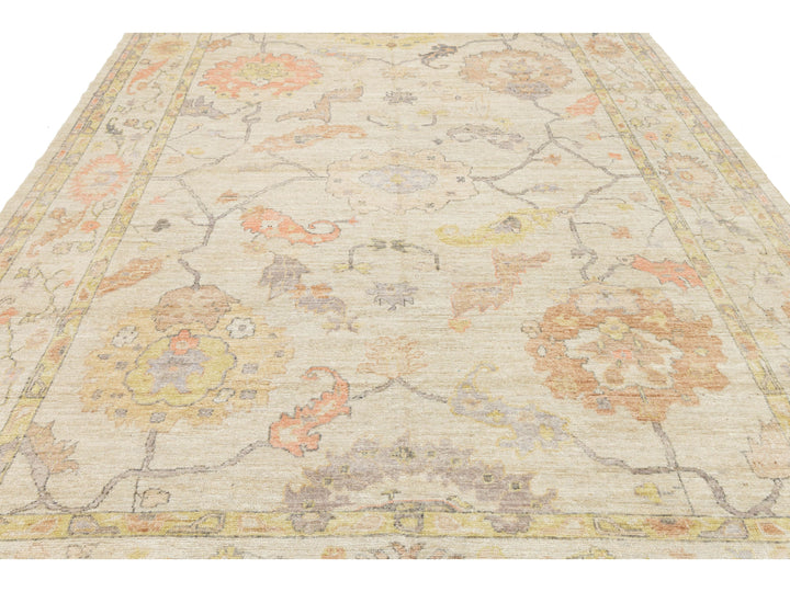 Modern Oushak Wool Rug 9 X 12