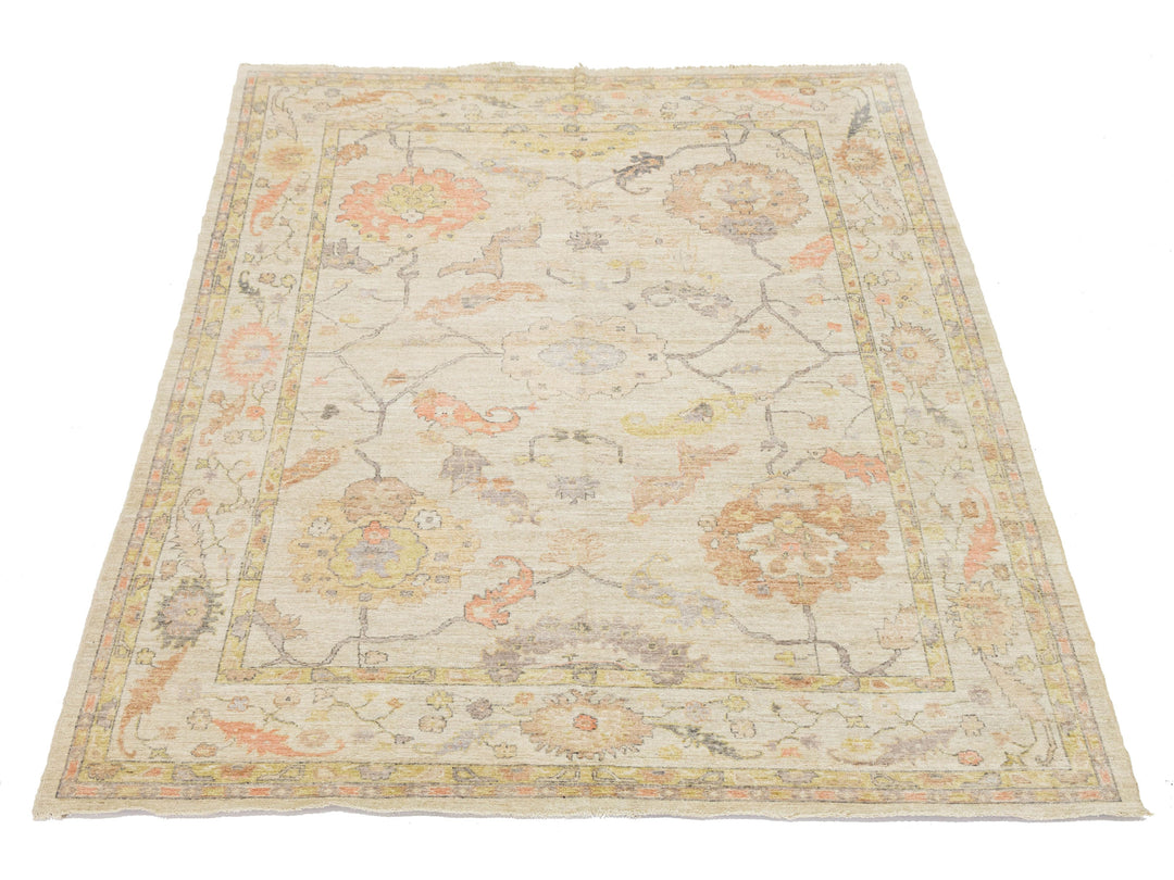 Modern Oushak Wool Rug 9 X 12