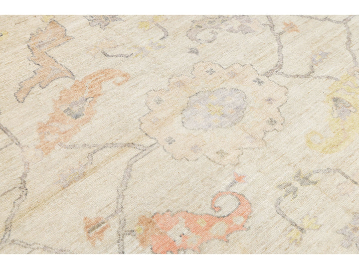 Modern Oushak Wool Rug 9 X 12