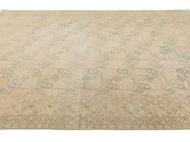 Antique Turkmen Wool Rug 10 X 14