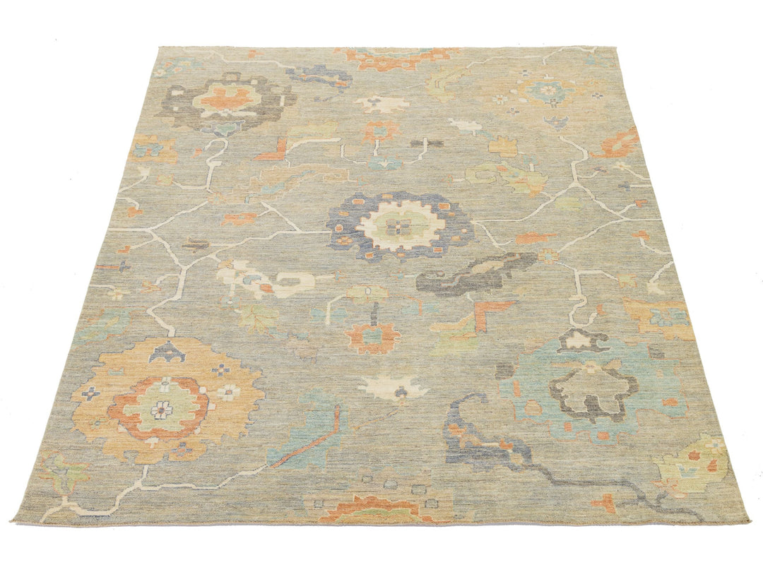 Modern Oushak Wool Rug 8 X 10