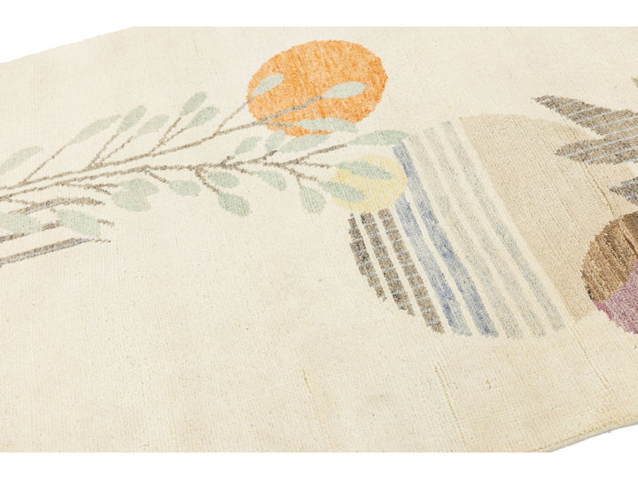 Modern Art Deco Wool Rug 4 X 6