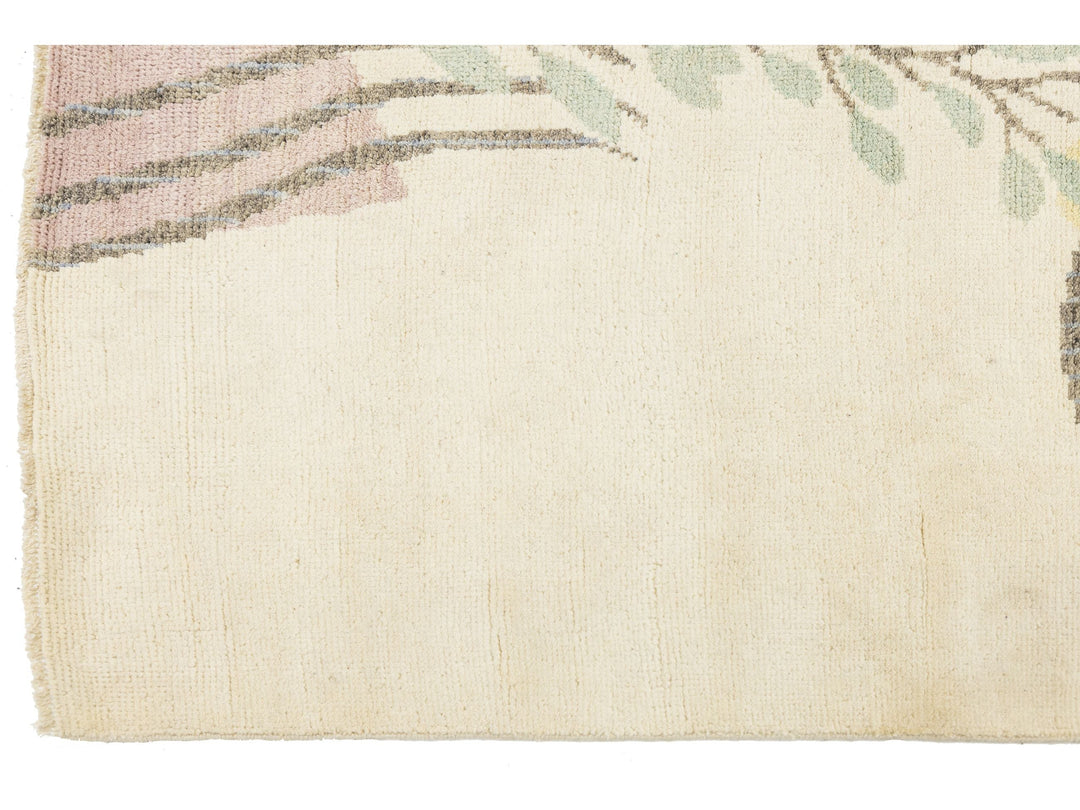 Modern Art Deco Wool Rug 4 X 6