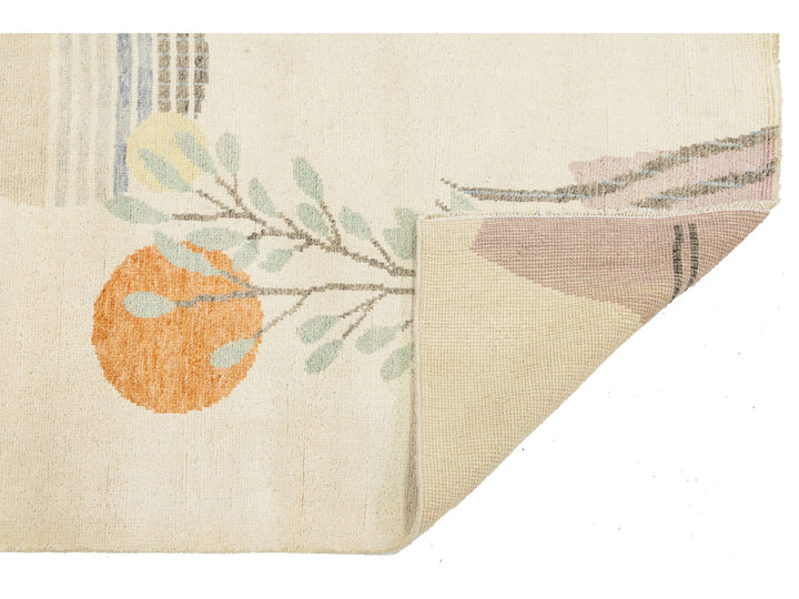 Modern Art Deco Wool Rug 4 X 6