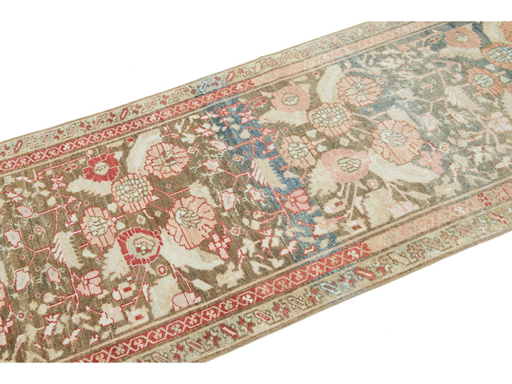 Antique Heriz Wool Runner 3 X 17