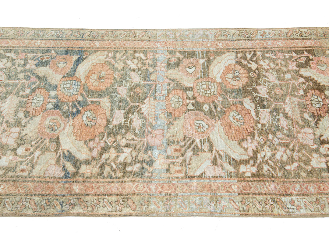 Antique Heriz Wool Runner 3 X 17