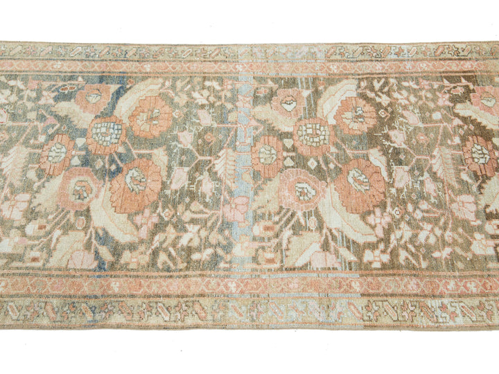 Antique Heriz Wool Runner 3 X 17