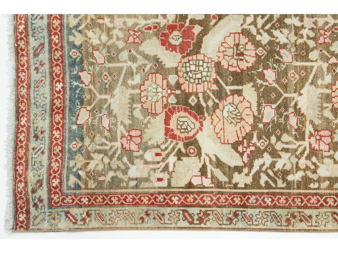 Antique Heriz Wool Runner 3 X 17