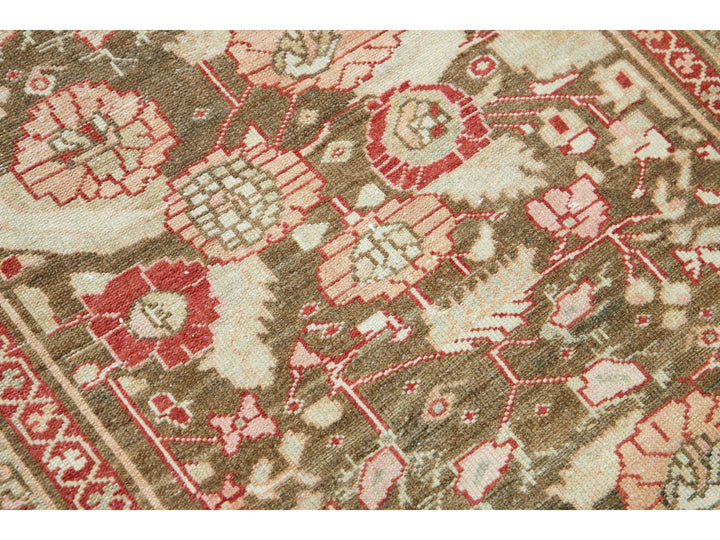 Antique Heriz Wool Runner 3 X 17