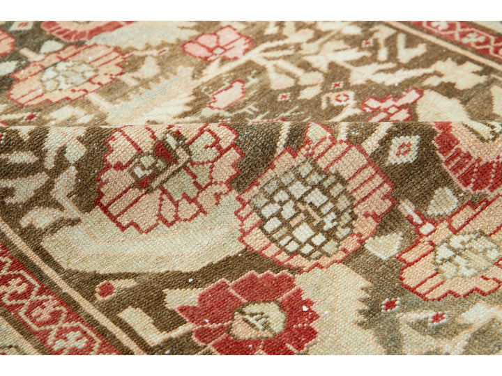 Antique Heriz Wool Runner 3 X 17