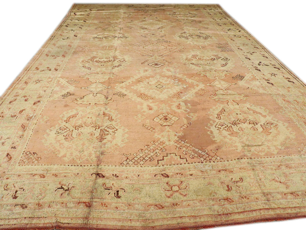 Antique Turkish Oushak Wool Rug 10 X 15