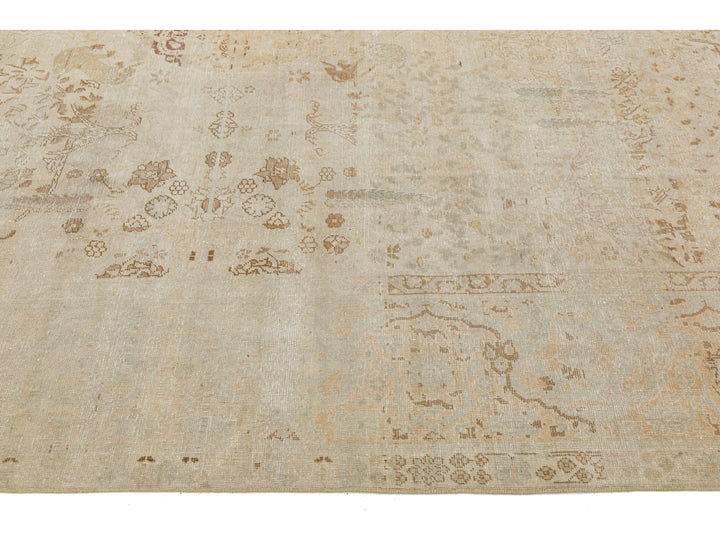 Antique Tabriz Wool Rug 9 X 13