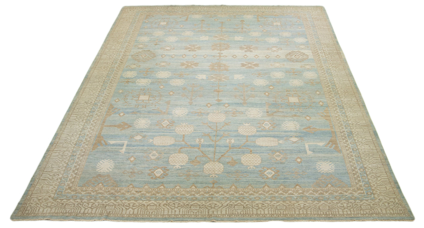 Modern Khotan Wool Rug 16 X 23