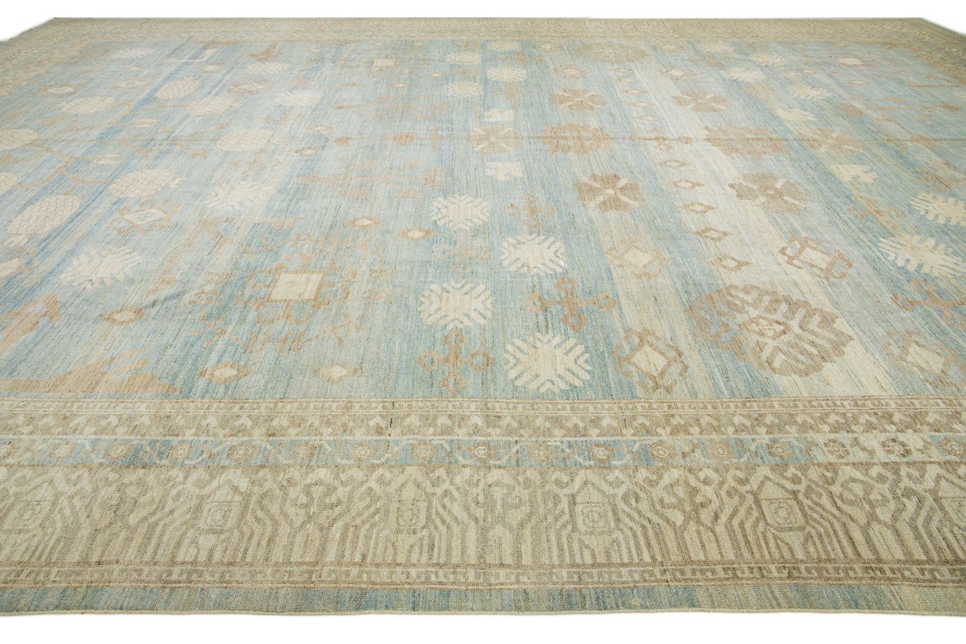 Modern Khotan Wool Rug 16 X 23