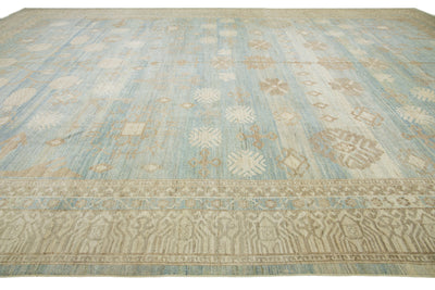 Modern Khotan Wool Rug 16 X 23