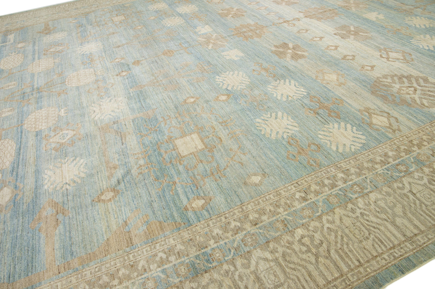 Modern Khotan Wool Rug 16 X 23