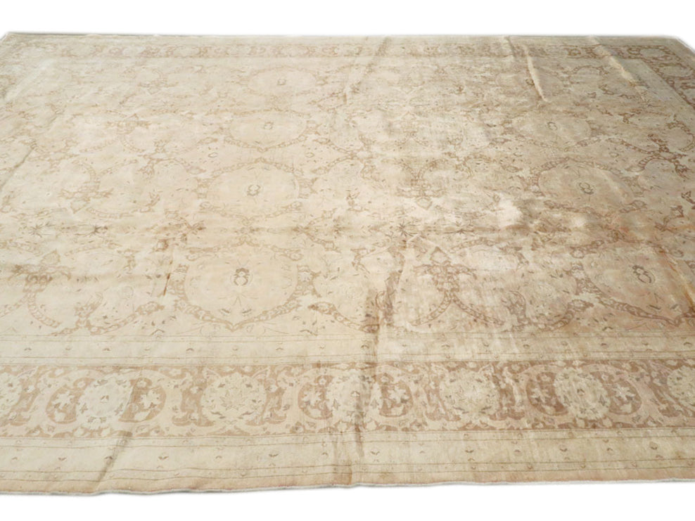 Antique Tabriz Wool Rug 11 X 16