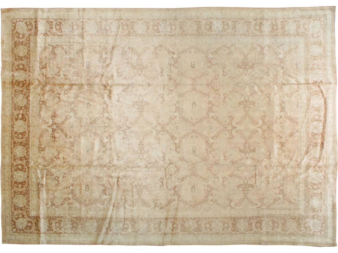 Antique Tabriz Wool Rug 11 X 16