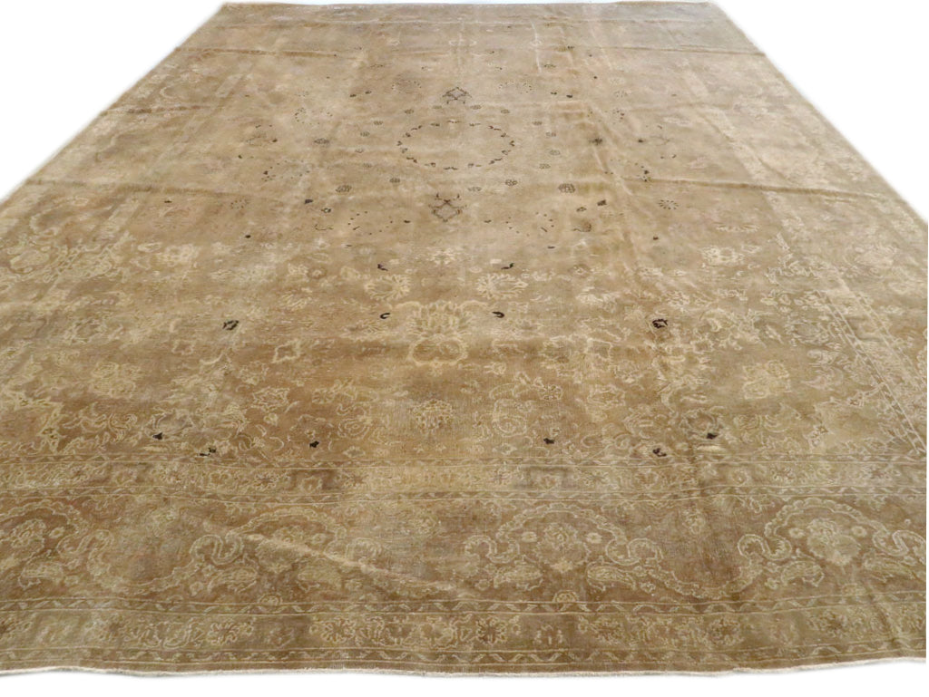 Antique Tabriz Wool Rug 12 X 16