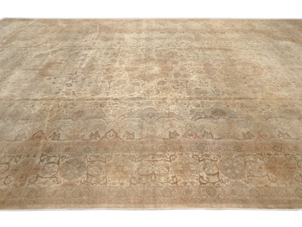 Antique Tabriz Wool Rug 11 X 17