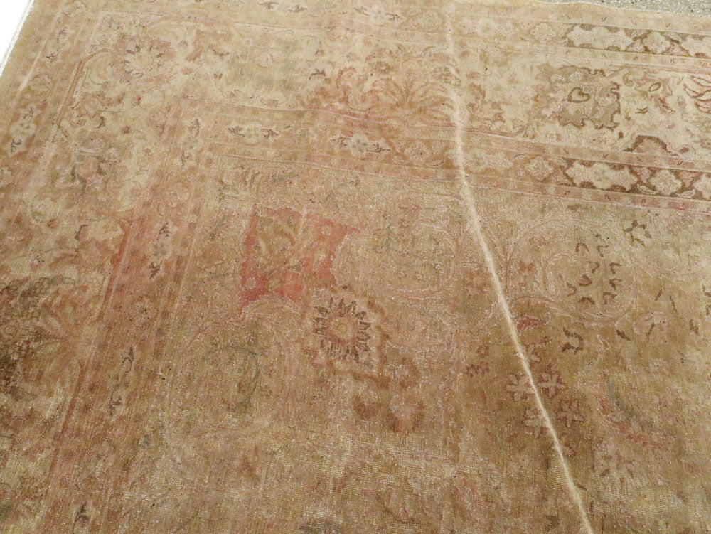 Antique Tabriz Wool Rug 11 X 15