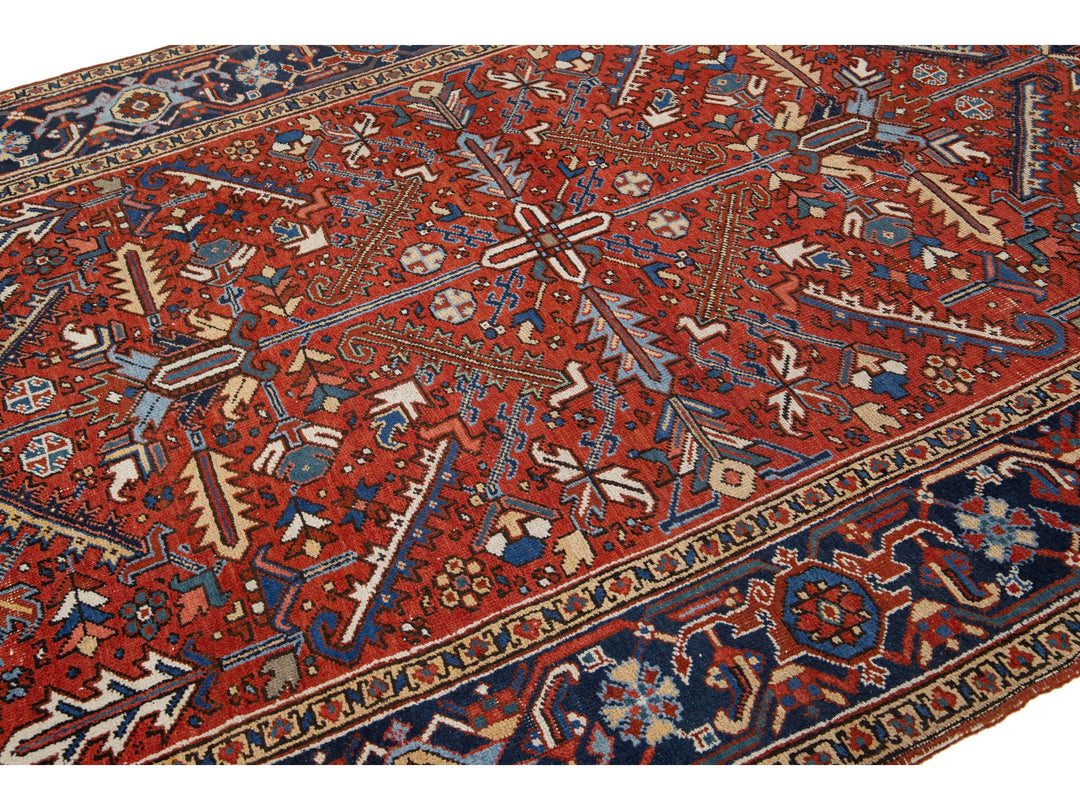 Antique Heriz Wool Rug 6 X 9