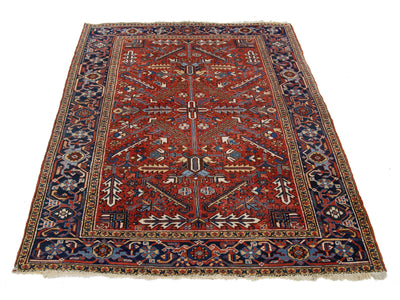 Antique Heriz Wool Rug 6 X 9