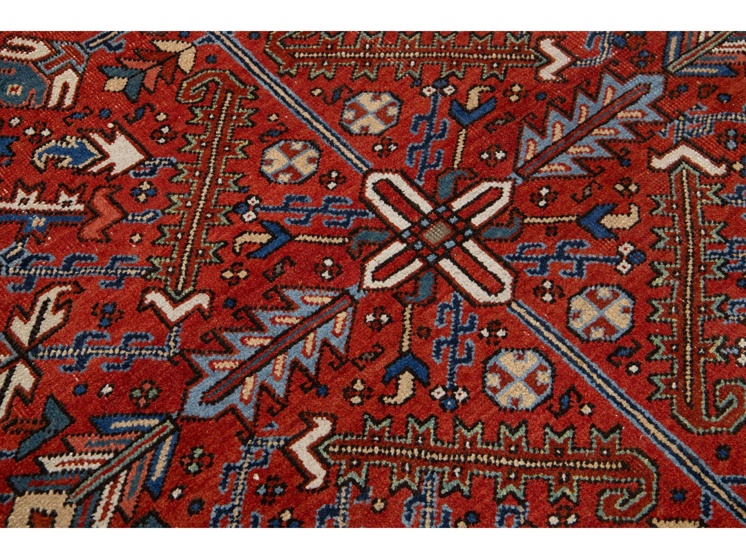 Antique Heriz Wool Rug 6 X 9