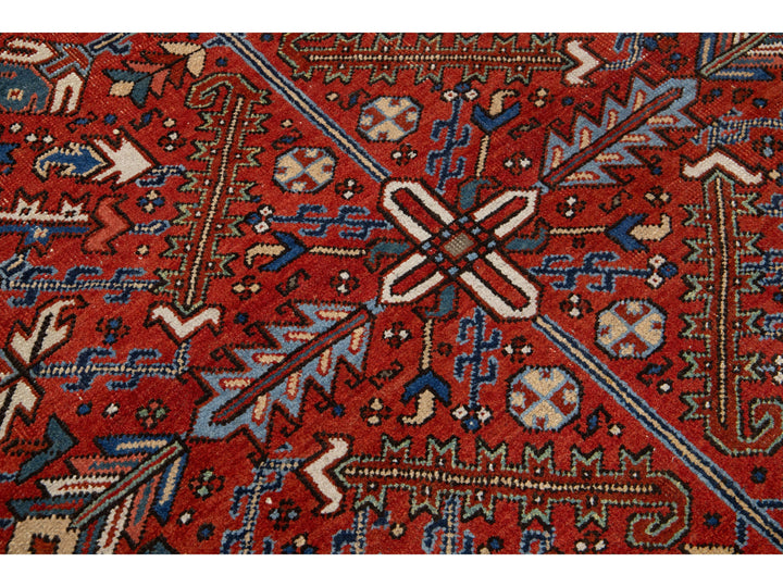 Antique Heriz Wool Rug 6 X 9