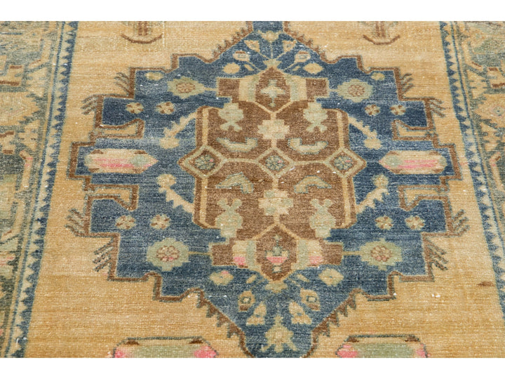 Antique Heriz Wool Runner 4 X 16