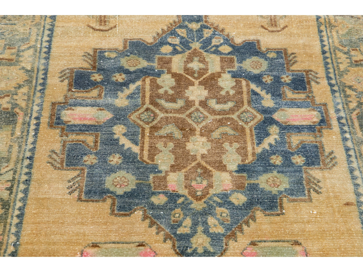 Antique Heriz Wool Runner 4 X 16