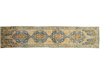 Antique Heriz Wool Runner 4 X 16