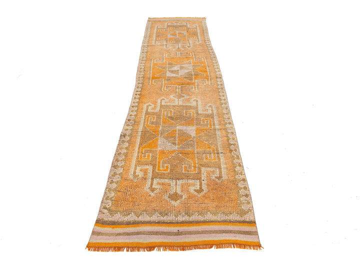 Vintage Turkish Wool Runner Rug 3 X 11